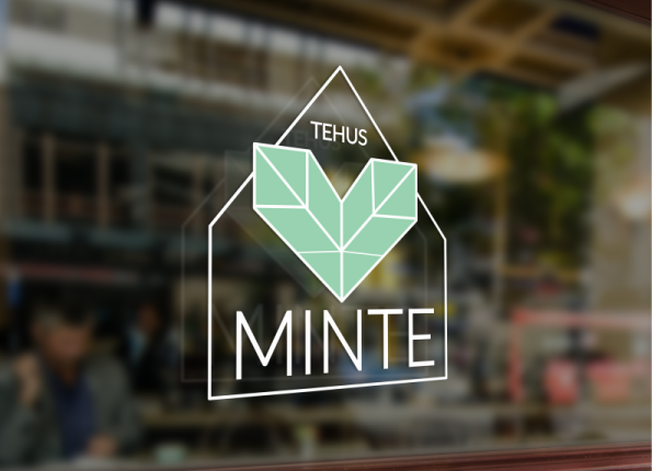 Minte logo on glass wall