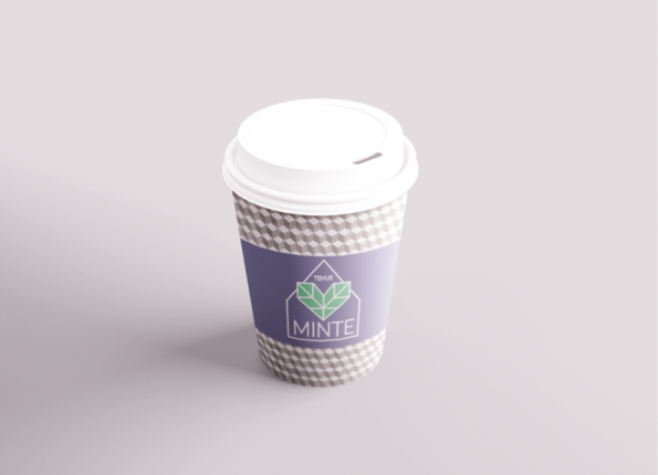 Minte logo on paper cup